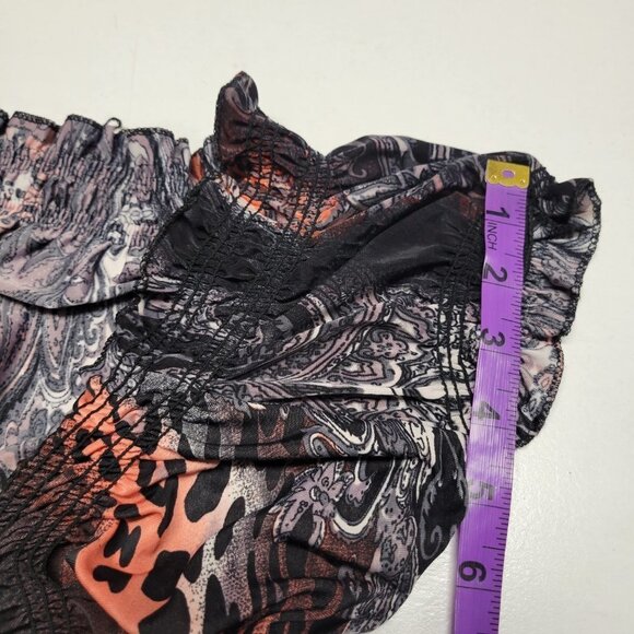 ORANGE and Black Short Sleeve Ruched Stretchy V Neck Summer Maxi Long Dress - Picture 14 of 16